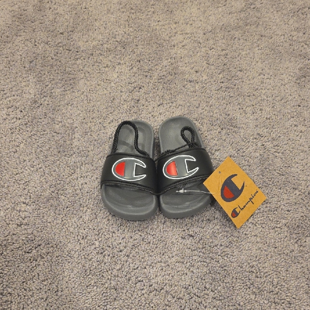 Champion Kids Black Slide Sandals